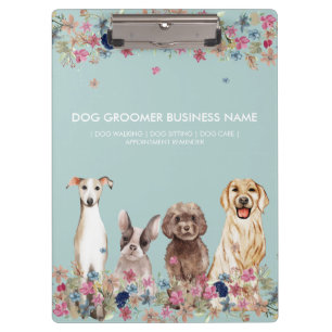 Elegantes grünes Hundetiergeschäft Klemmbrett