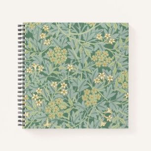Elegantes grünes Jasmin-Blumenmuster Notizbuch