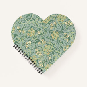 Elegantes grünes Jasmin-Blumenmuster Notizbuch