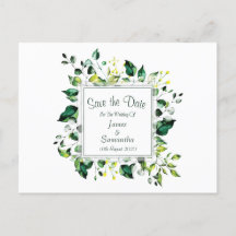 Elegantes grünes Leaf | Save The Date