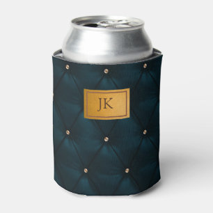 Elegantes grünes Leder,Diamanten,Monogramm Dosenkühler