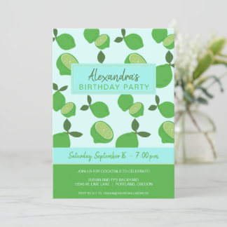Elegantes grünes Limones Party Einladung