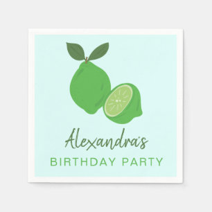 Elegantes grünes Limones Party Serviette