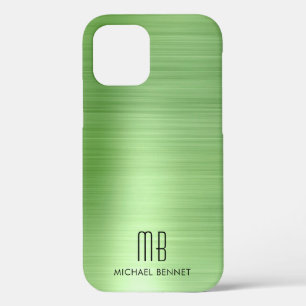Elegantes grünes Monogramm Case-Mate iPhone Hülle