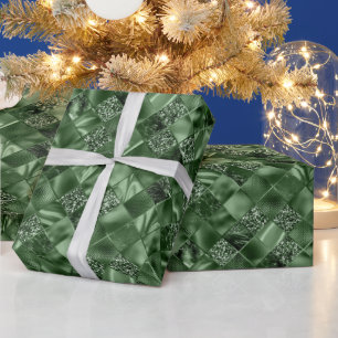 elegantes, grünes Muster Weihnachten Geschenkpapier
