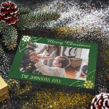 Elegantes grünes Poinsettia Weihnachtsfest Foto