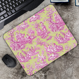 Elegantes grünes rosa romantisches französisches T Mousepad