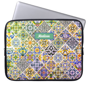 Elegantes grünes sizilianisches mediterranes Flies Laptopschutzhülle