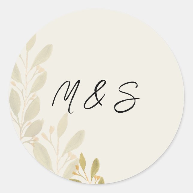 Elegantes grünes T-Shirt Soft Green Personalisiert Runder Aufkleber (Vorderseite)