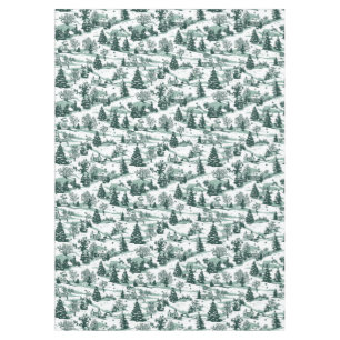 Elegantes Grünes Toile Land Weihnachten Tischdecke