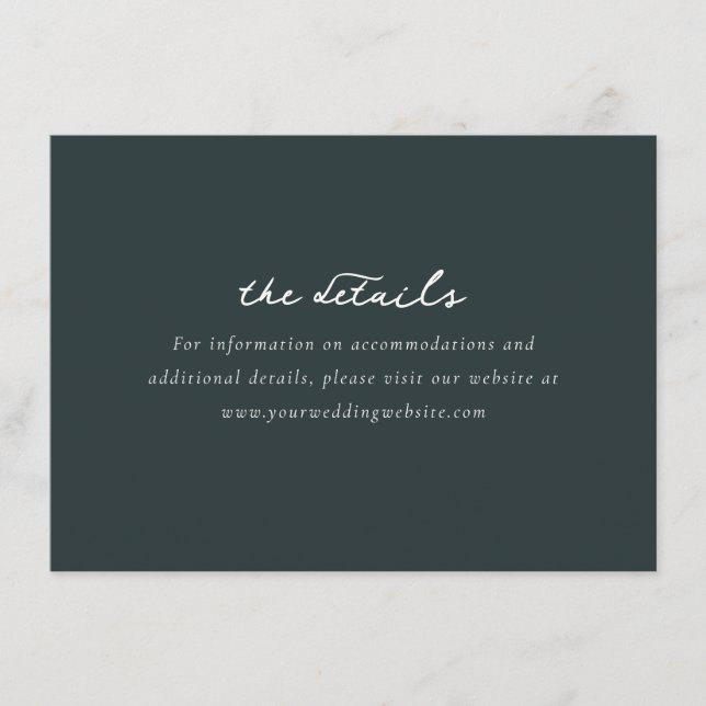 Elegantes grünes typografisches Design Begleitkarte (Vorderseite)