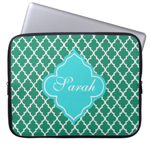 Elegantes, grünes und aquamarines Quatrefolienmono Laptopschutzhülle