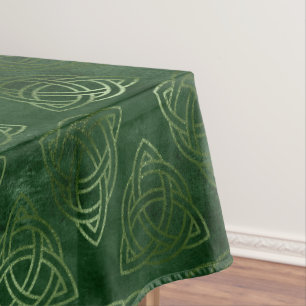 Elegantes grünes und goldenes irisch-keltisches Mu Tischdecke