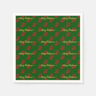 Elegantes Grünes Weihnachtsbuch Serviette