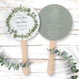 Elegantes Grünzeug-Hochzeitsprogramm Fächer