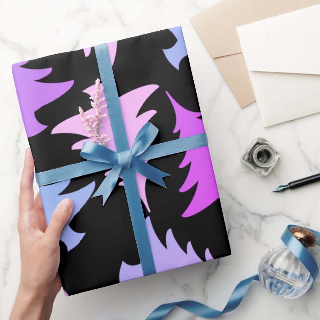 Elegantes, gürtelfarbenes Weihnachtsbaummuster Geschenkpapier (Schenken)