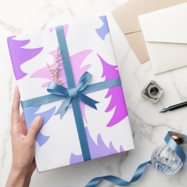 Elegantes, gürtelfarbenes Weihnachtsbaummuster Geschenkpapier (Schenken)