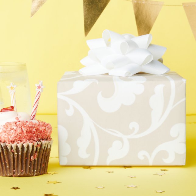 Elegantes, gürteliges Blumenmuster Monogramm Geschenkpapier (Geburtstagsparty)