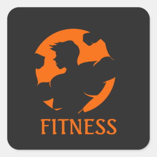 Elegantes Gym Fitness schwitze jetzt strahle späte Quadratischer Aufkleber