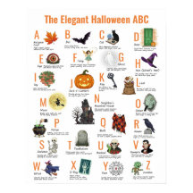 Elegantes Halloween-ABC-Plakat | Stil der 1950er J