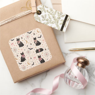 Elegantes Halloween-Chic Grusel-Saison Quadratischer Aufkleber