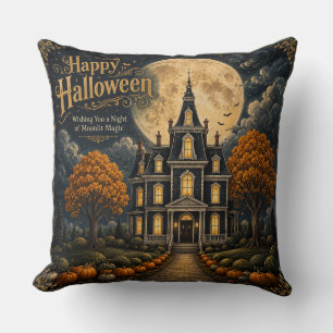Elegantes Halloween Herrenhaus Kissen