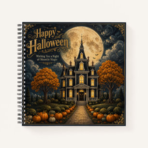 Elegantes Halloween Herrenhaus mit Spuk Notizbuch