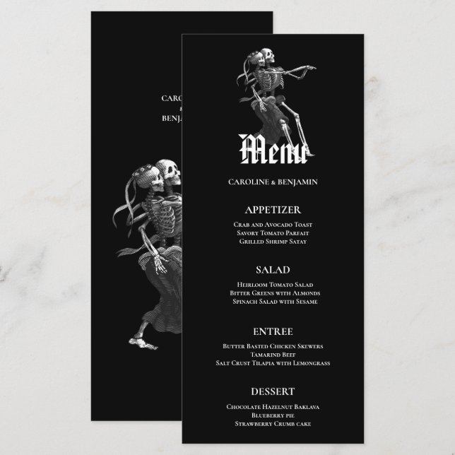 Elegantes Halloween-Menü Menükarte (Vorne/Hinten)