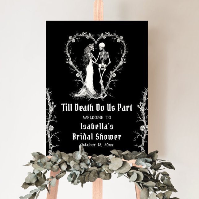 Elegantes Halloween Skeleton Brautparty Willkommen Poster (Von Creator hochgeladen)