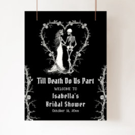 Elegantes Halloween Skeleton Brautparty Willkommen Poster