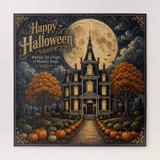 Elegantes Halloween-Spookschloss Puzzle (Vertikal)