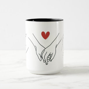 Elegantes Händchenhalten Paare zum Valentinstag Tasse