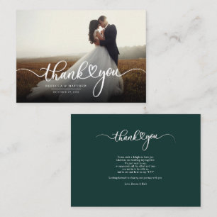 Elegantes handgeschriebenes Foto Hochzeit Vielen D Mitteilungskarte