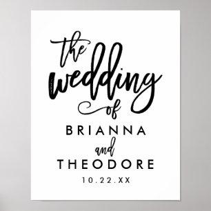 Elegantes handgeschriebenes Hochzeit-Willkommenssc Poster