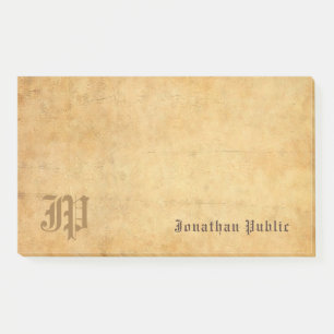 Elegantes Handgeschriebenes Monogramm Vintage Vorl Post-it Klebezettel