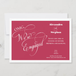 Elegantes handgeschriebenes Monogramm Viva Magenta Einladung