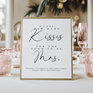 Elegantes handgeschriebenes Skript Wie viele Kisse Poster