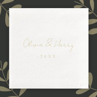Elegantes handgeschriebenes SkriptWedding Paper Na Serviette