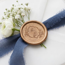 Elegantes handgezeichnetes florales Monogrammwappe