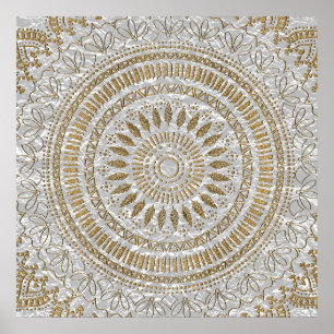 Elegantes handgezeichnetes Mandala-Design Poster