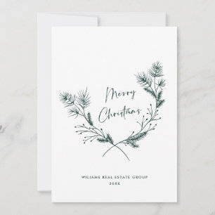 Elegantes handgezeichnetes minimalistisches Weihna Feiertagskarte