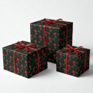 Elegantes handgezeichnetes Rosen-Wrap-Papier auf S Geschenkpapier