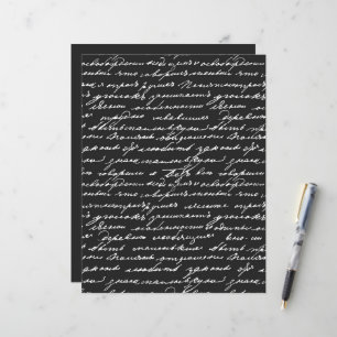Elegantes Handschriftenmuster Schwarz-weiß Classic