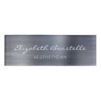 Elegantes Handwriting-Skript Silver Brushed Metal