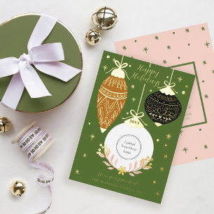 Elegantes Hanging Christmas Ornaments Business-Log Folien Feiertagskarte