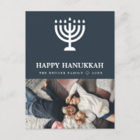 Elegantes Hanukkah Foto Postkarte