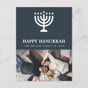 Elegantes Hanukkah Foto Postkarte