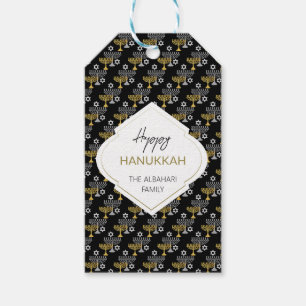 Elegantes Hanukkah Holiday Pattern Gold Geschenkanhänger
