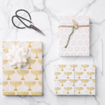 Elegantes Hanukkah Holiday Pattern Gold Geschenkpapier Set<br><div class="desc">Digitale Kunst</div>