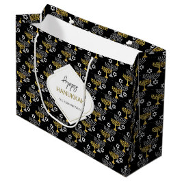 Elegantes Hanukkah Holiday Pattern Gold Große Geschenktüte